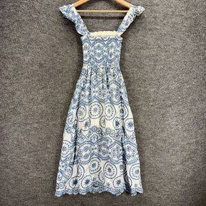 Goodnight Macaroon Dress Women S Small White Geometric Sheath Midi Sleeveless